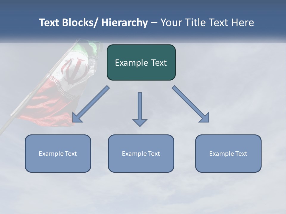 A Flag Flying In The Air With A Blue Sky In The Background PowerPoint Template