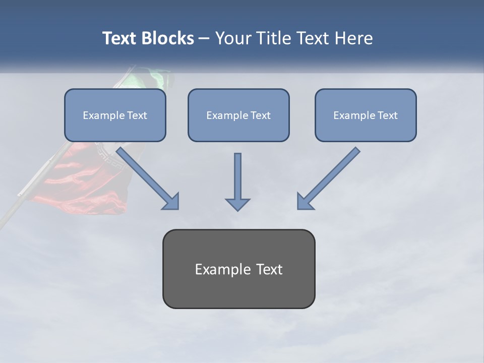 A Flag Flying In The Air With A Blue Sky In The Background PowerPoint Template