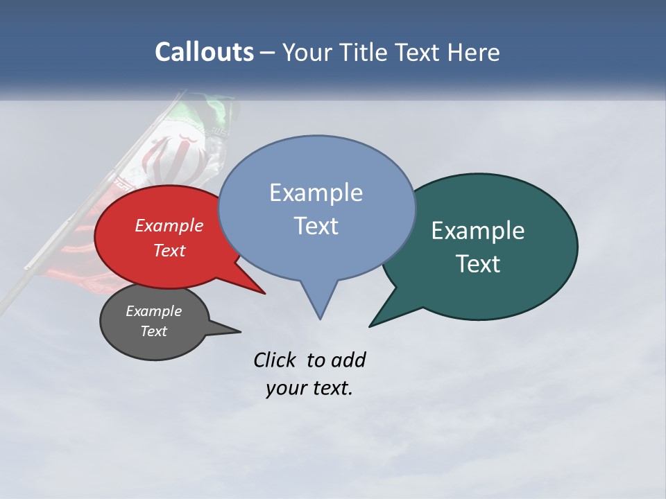 A Flag Flying In The Air With A Blue Sky In The Background PowerPoint Template