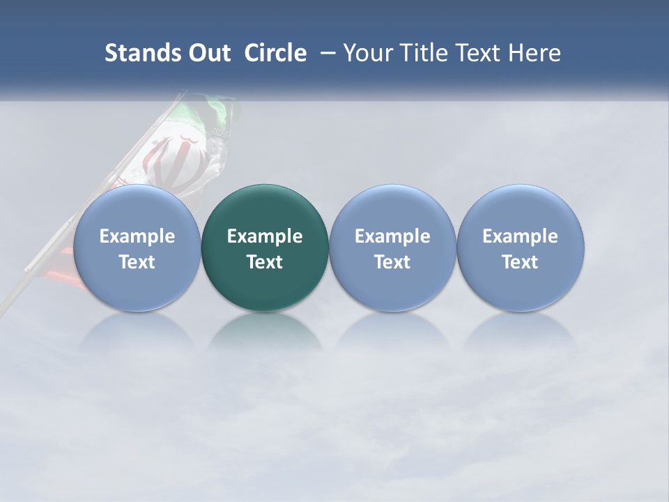 A Flag Flying In The Air With A Blue Sky In The Background PowerPoint Template