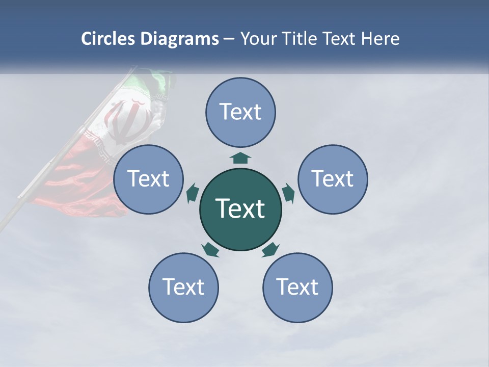 A Flag Flying In The Air With A Blue Sky In The Background PowerPoint Template