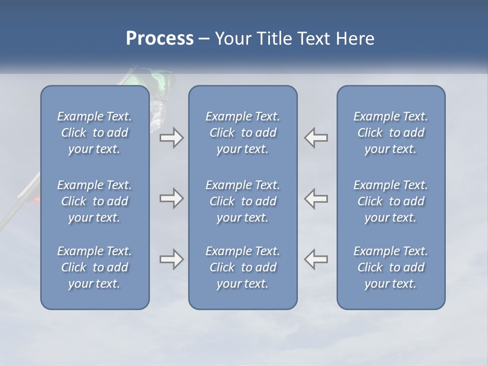 A Flag Flying In The Air With A Blue Sky In The Background PowerPoint Template