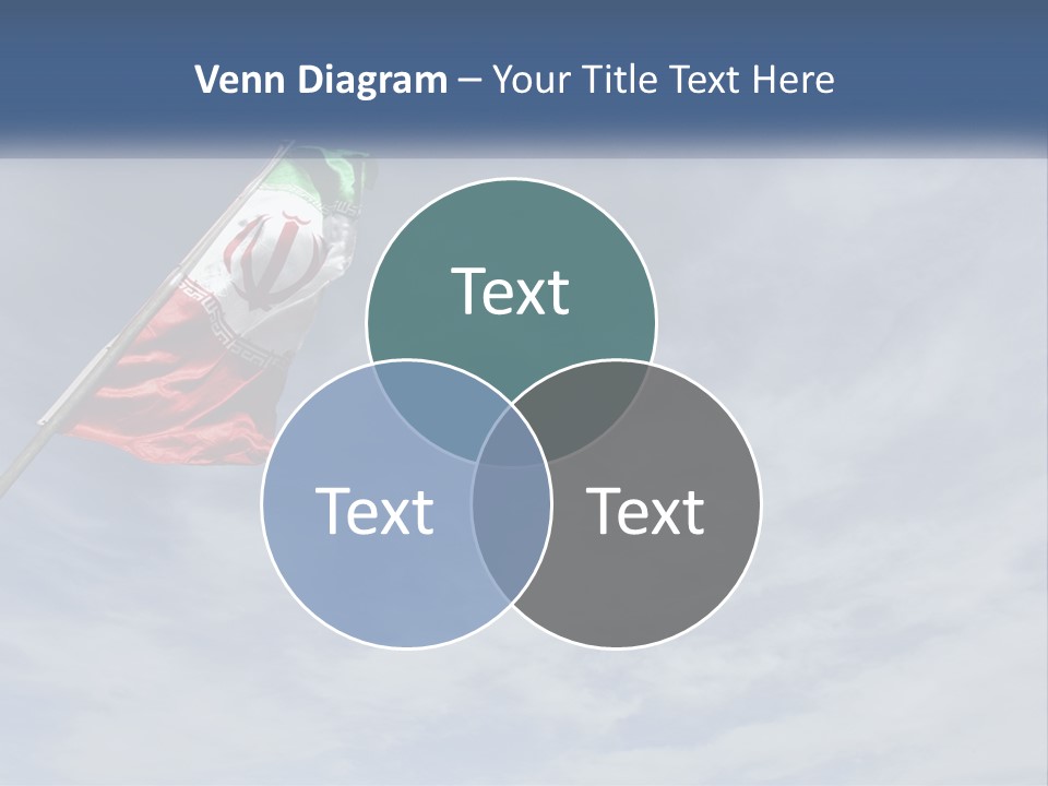 A Flag Flying In The Air With A Blue Sky In The Background PowerPoint Template