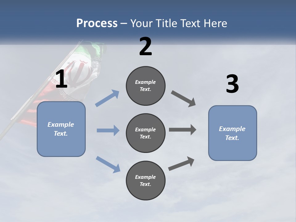 A Flag Flying In The Air With A Blue Sky In The Background PowerPoint Template