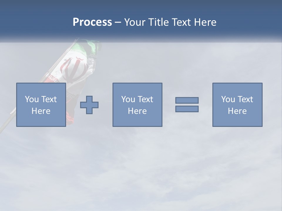 A Flag Flying In The Air With A Blue Sky In The Background PowerPoint Template