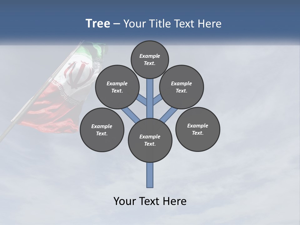 A Flag Flying In The Air With A Blue Sky In The Background PowerPoint Template