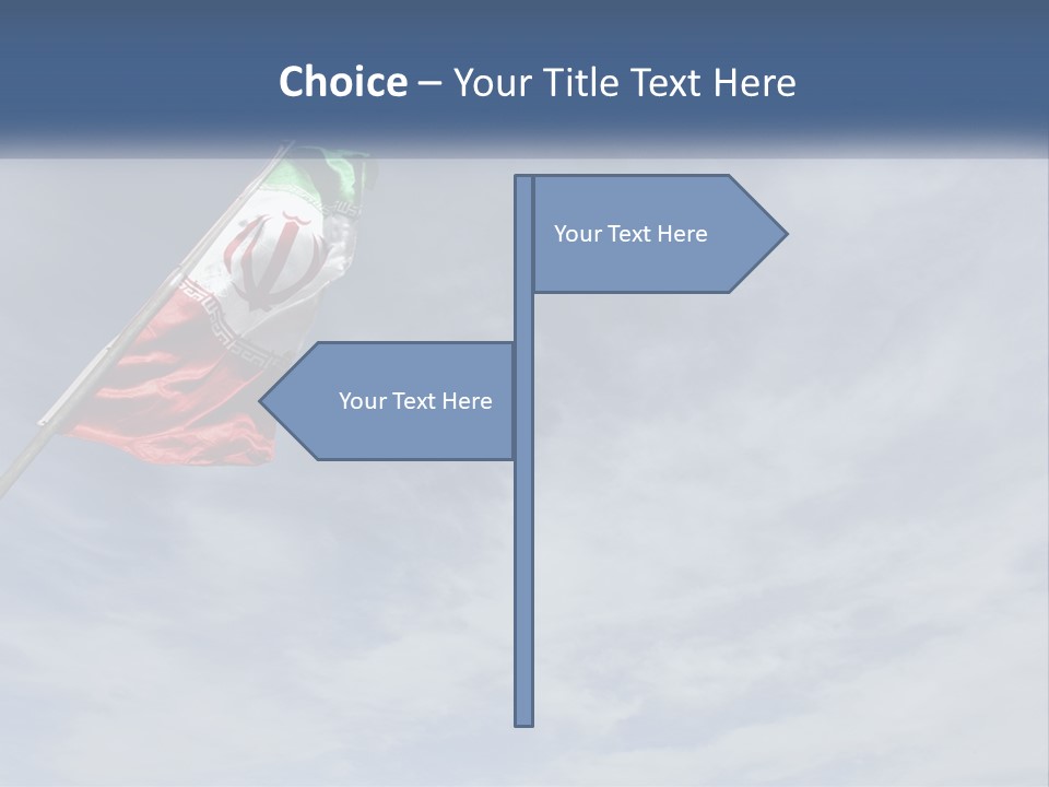 A Flag Flying In The Air With A Blue Sky In The Background PowerPoint Template