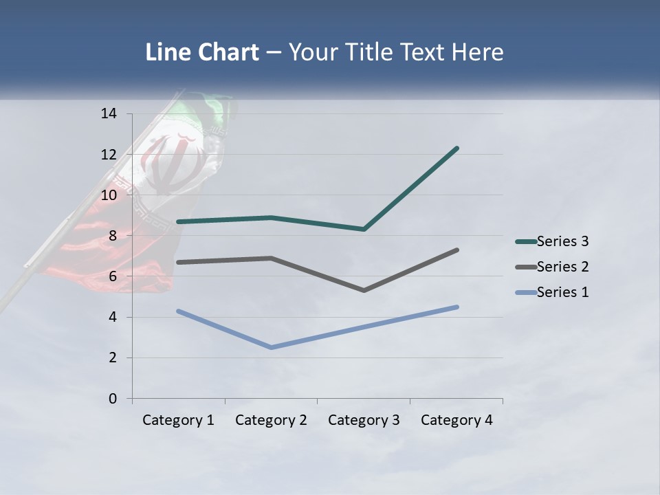 A Flag Flying In The Air With A Blue Sky In The Background PowerPoint Template