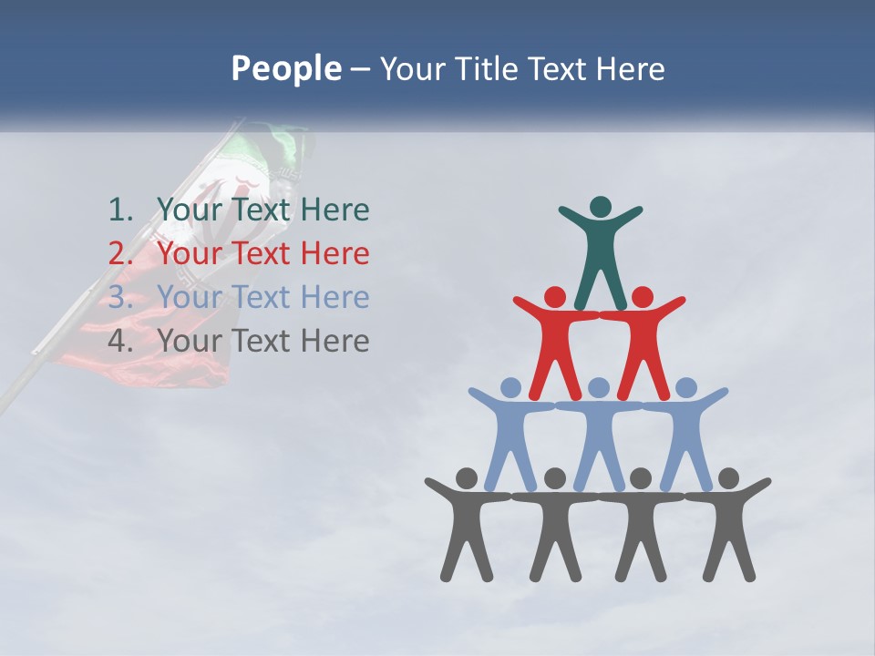 A Flag Flying In The Air With A Blue Sky In The Background PowerPoint Template