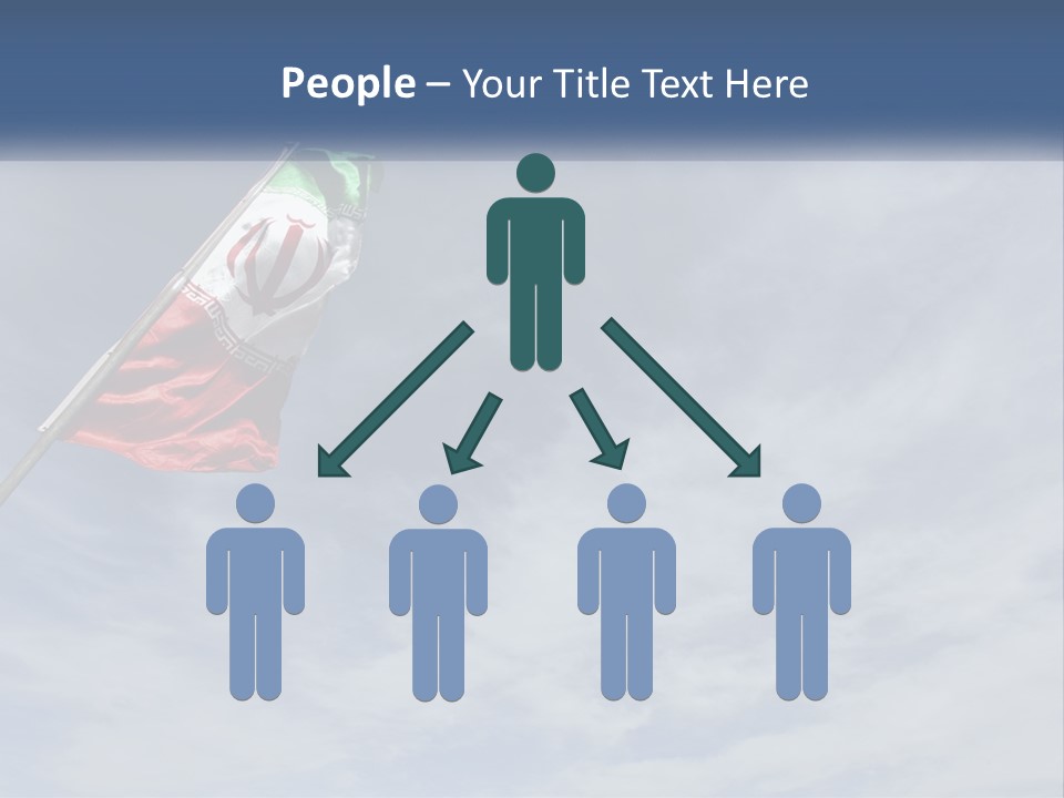 A Flag Flying In The Air With A Blue Sky In The Background PowerPoint Template