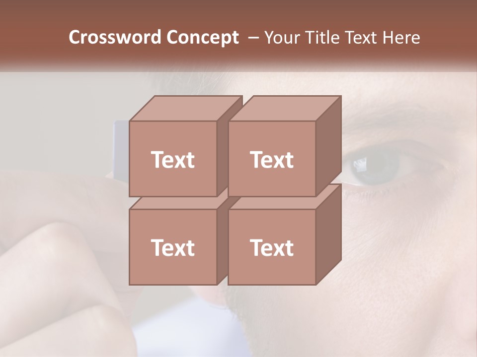 A Man Holding Up A Chip To His Eye PowerPoint Template