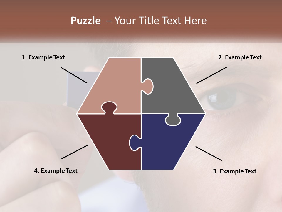 A Man Holding Up A Chip To His Eye PowerPoint Template