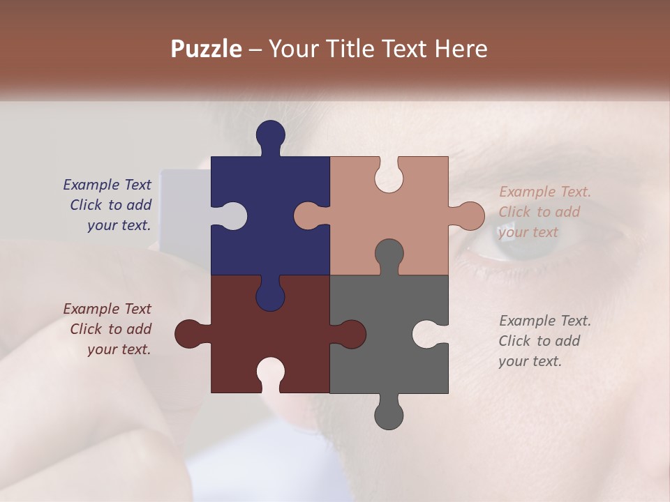 A Man Holding Up A Chip To His Eye PowerPoint Template