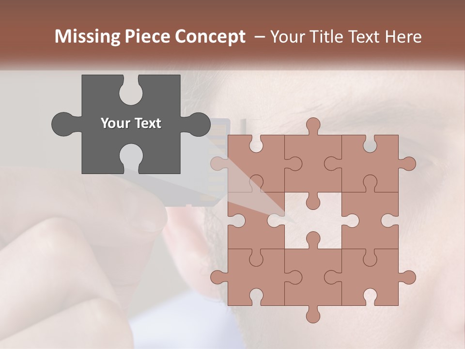 A Man Holding Up A Chip To His Eye PowerPoint Template