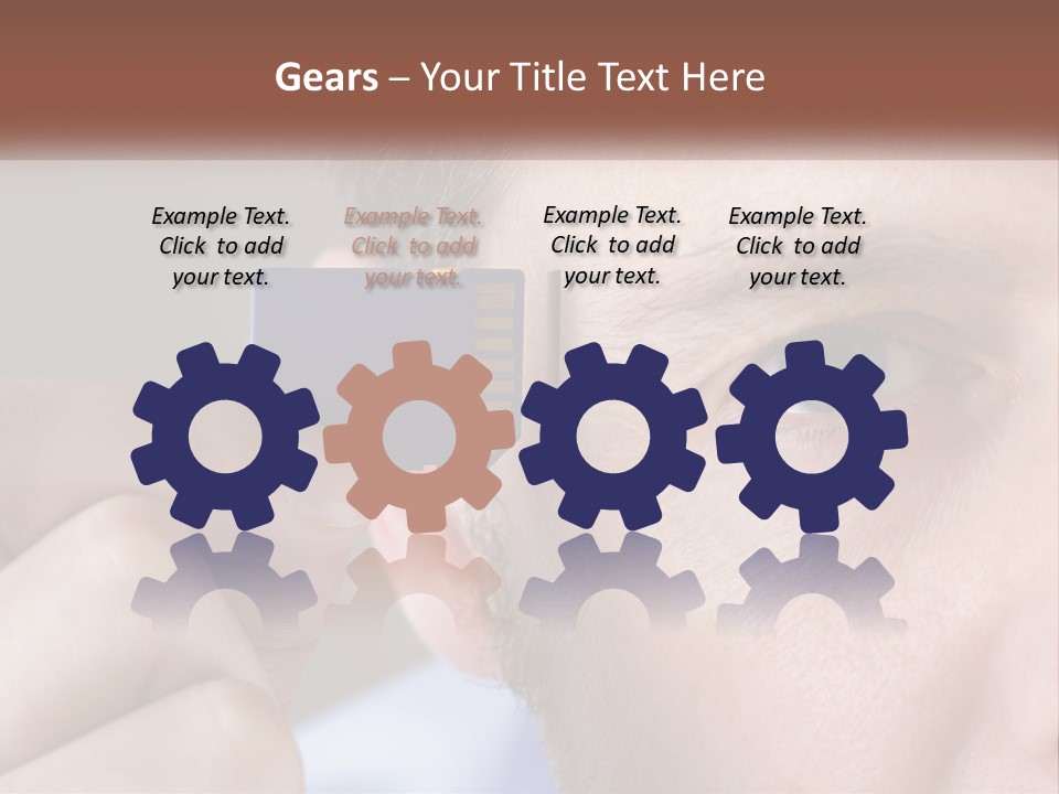 A Man Holding Up A Chip To His Eye PowerPoint Template