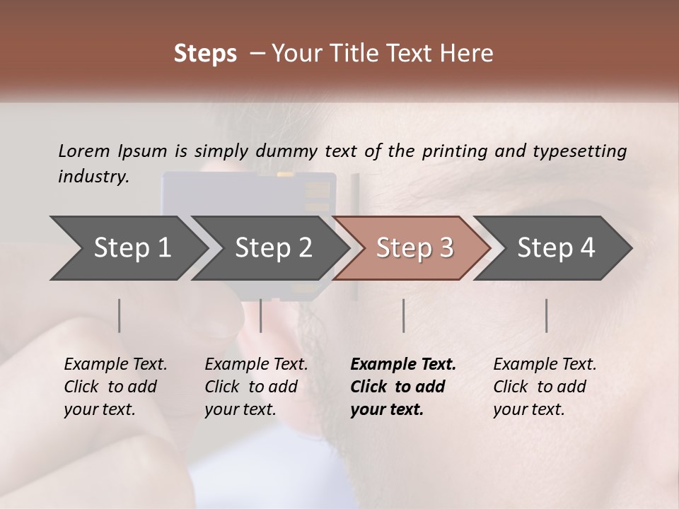 A Man Holding Up A Chip To His Eye PowerPoint Template