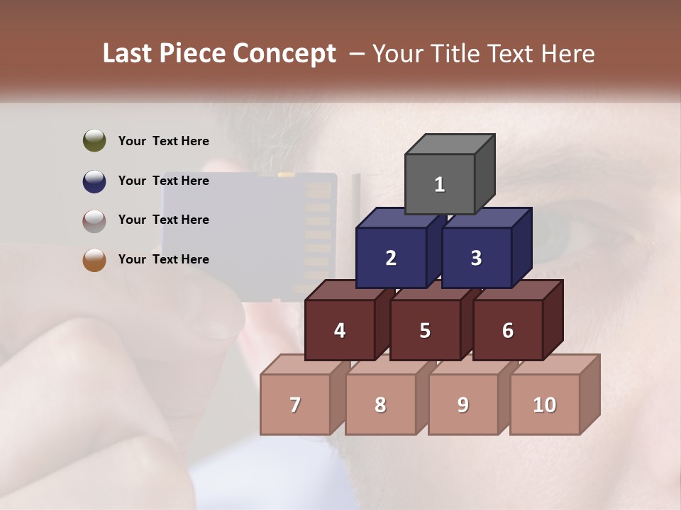 A Man Holding Up A Chip To His Eye PowerPoint Template