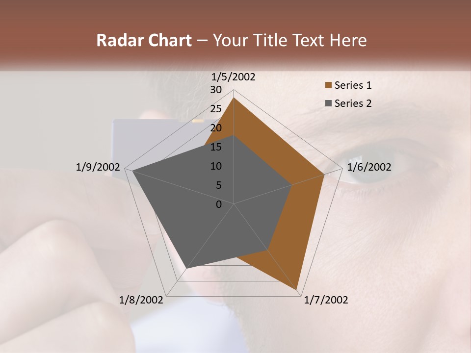 A Man Holding Up A Chip To His Eye PowerPoint Template