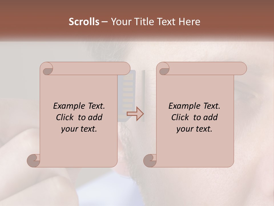 A Man Holding Up A Chip To His Eye PowerPoint Template
