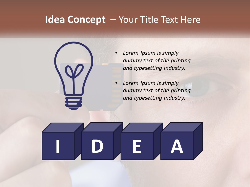 A Man Holding Up A Chip To His Eye PowerPoint Template