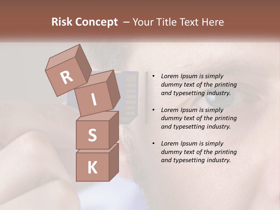 A Man Holding Up A Chip To His Eye PowerPoint Template