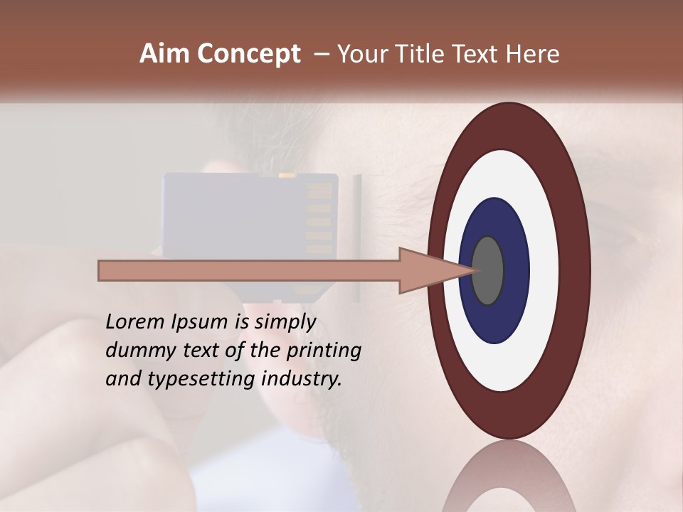 A Man Holding Up A Chip To His Eye PowerPoint Template