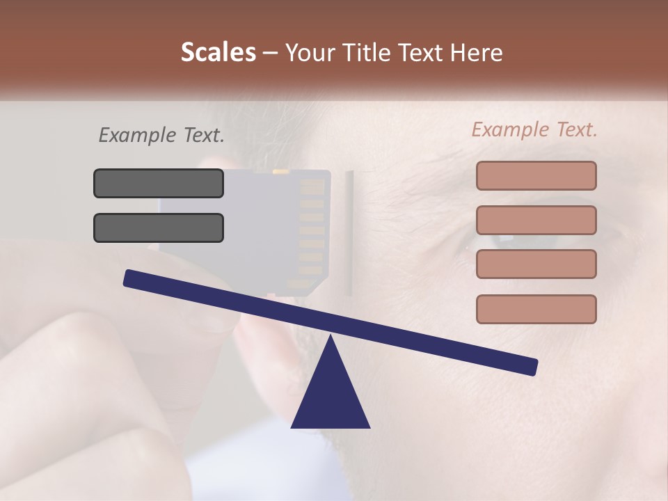A Man Holding Up A Chip To His Eye PowerPoint Template