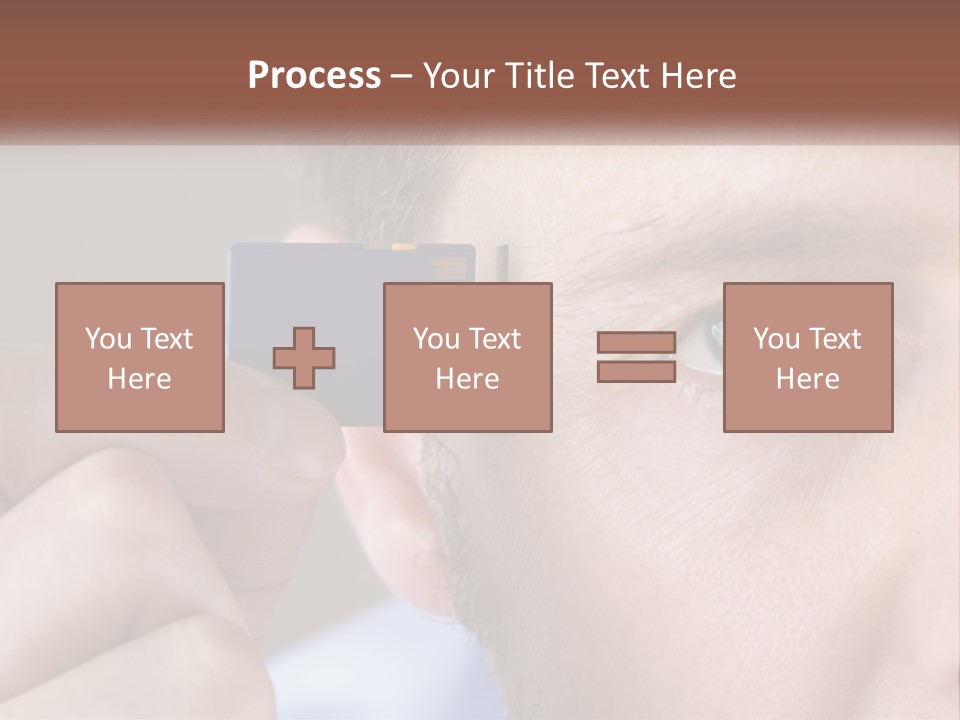 A Man Holding Up A Chip To His Eye PowerPoint Template