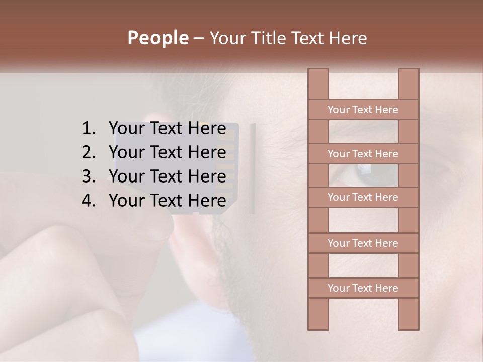 A Man Holding Up A Chip To His Eye PowerPoint Template