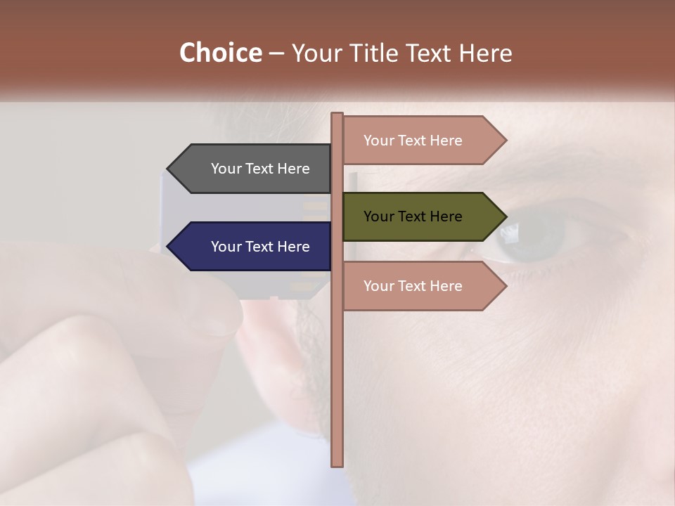 A Man Holding Up A Chip To His Eye PowerPoint Template