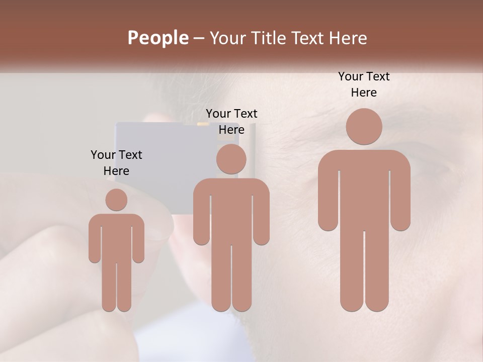 A Man Holding Up A Chip To His Eye PowerPoint Template