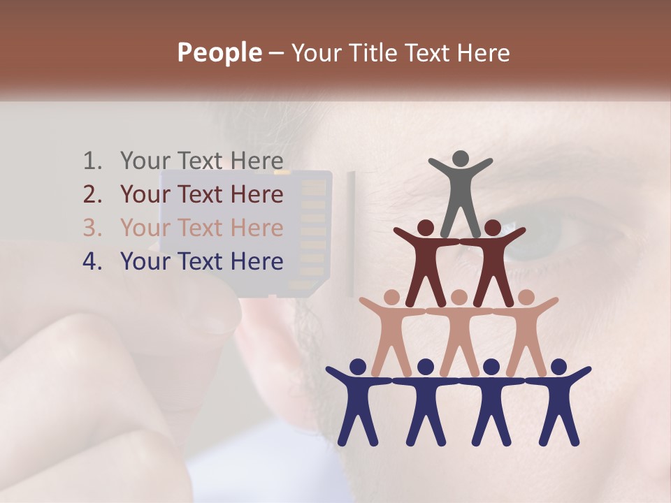 A Man Holding Up A Chip To His Eye PowerPoint Template