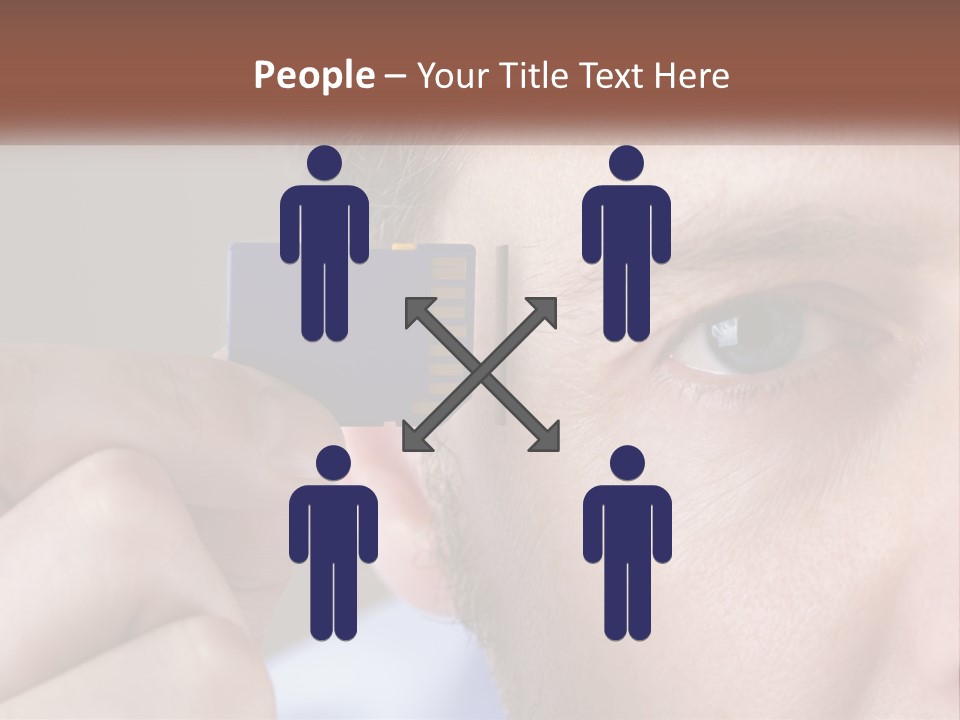 A Man Holding Up A Chip To His Eye PowerPoint Template