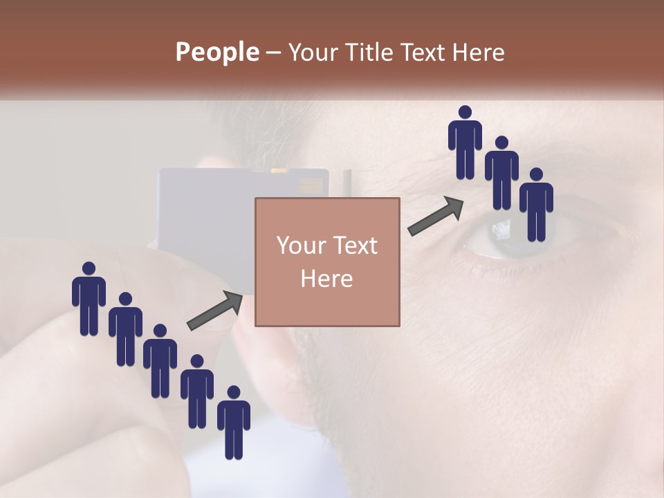 A Man Holding Up A Chip To His Eye PowerPoint Template