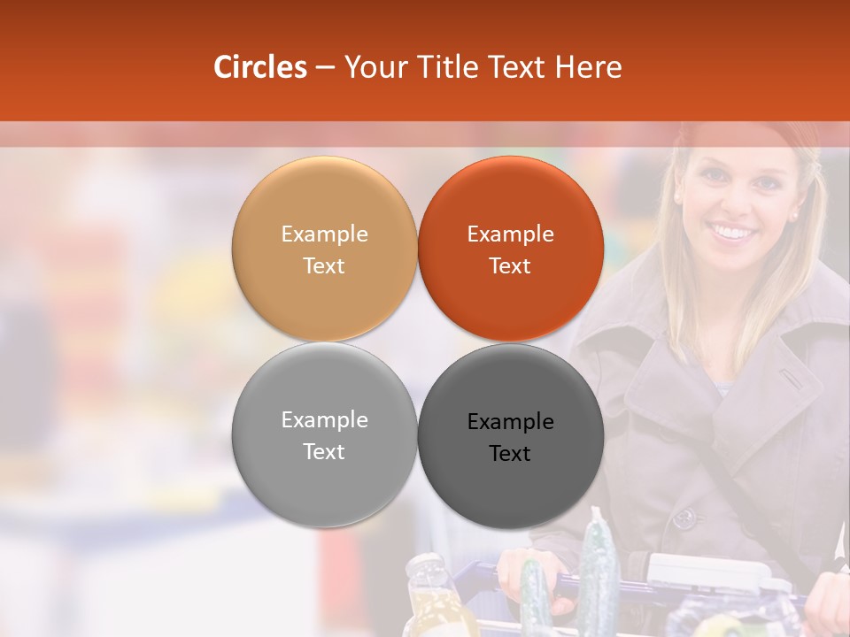 A Woman Standing In A Store With A Shopping Cart PowerPoint Template