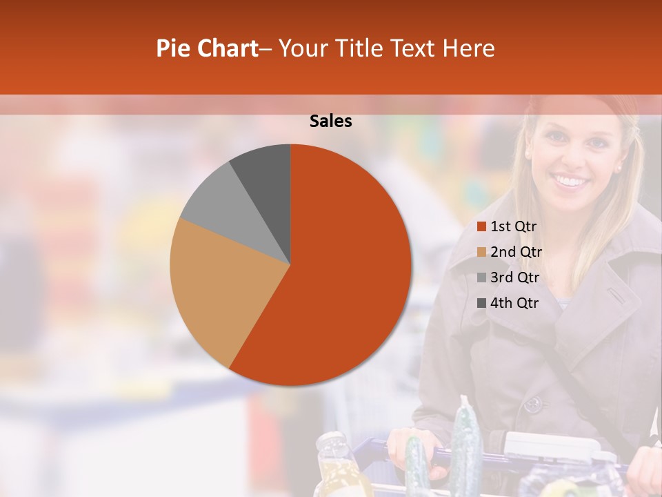 A Woman Standing In A Store With A Shopping Cart PowerPoint Template