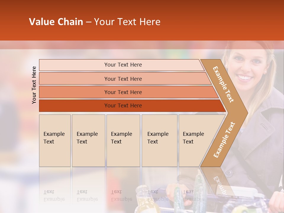 A Woman Standing In A Store With A Shopping Cart PowerPoint Template