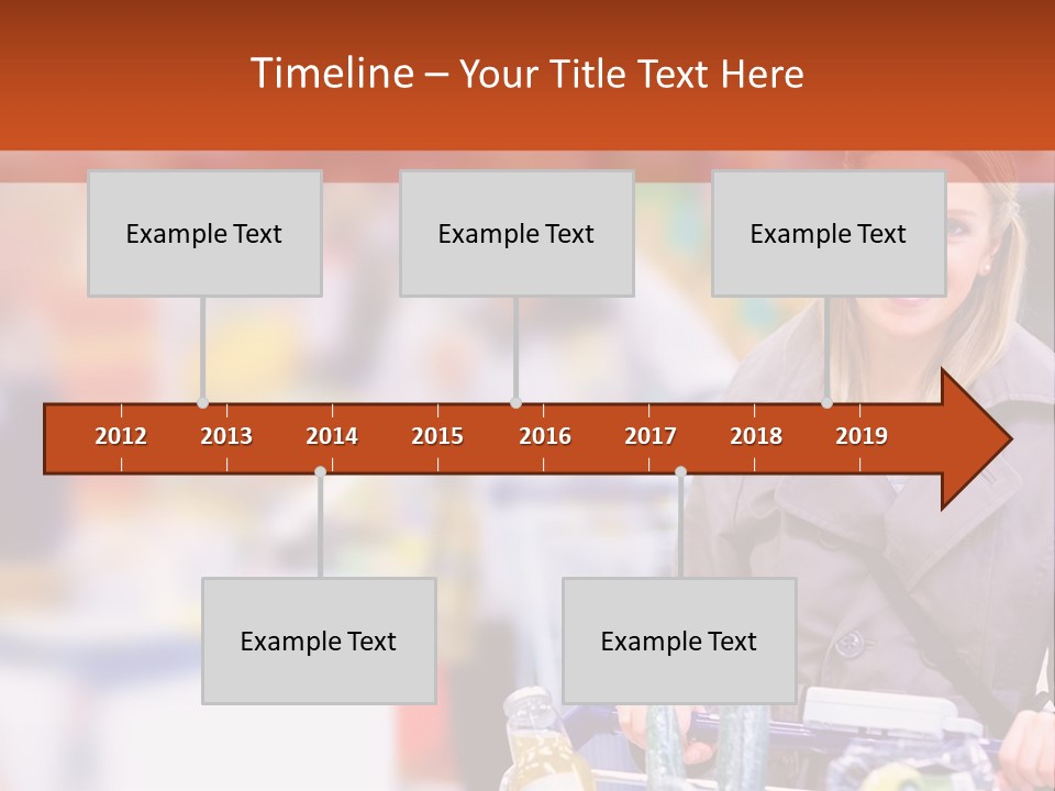 A Woman Standing In A Store With A Shopping Cart PowerPoint Template