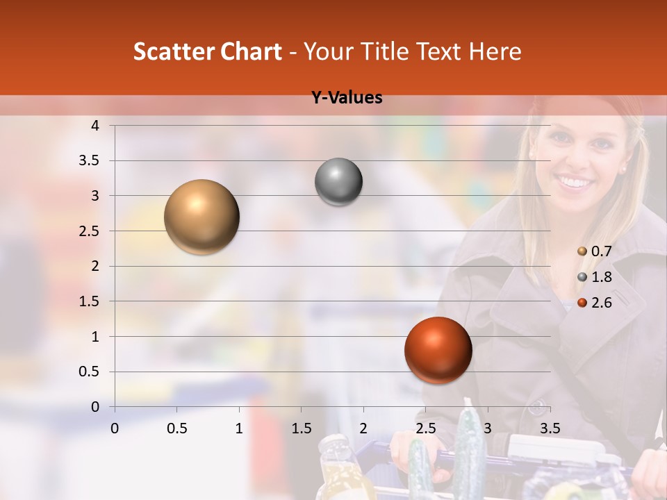 A Woman Standing In A Store With A Shopping Cart PowerPoint Template