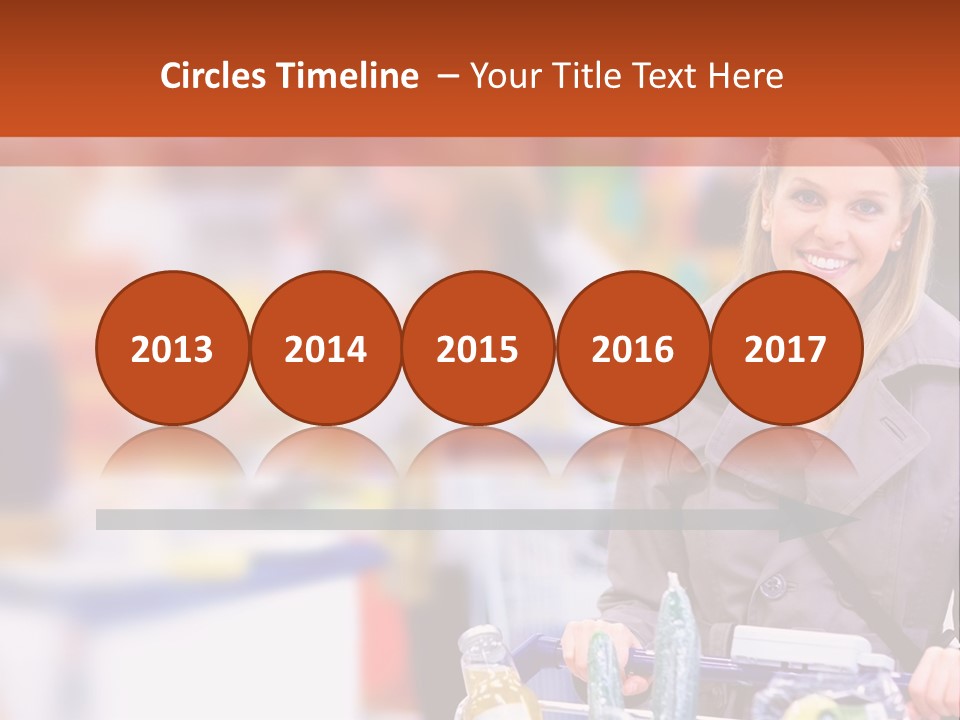 A Woman Standing In A Store With A Shopping Cart PowerPoint Template