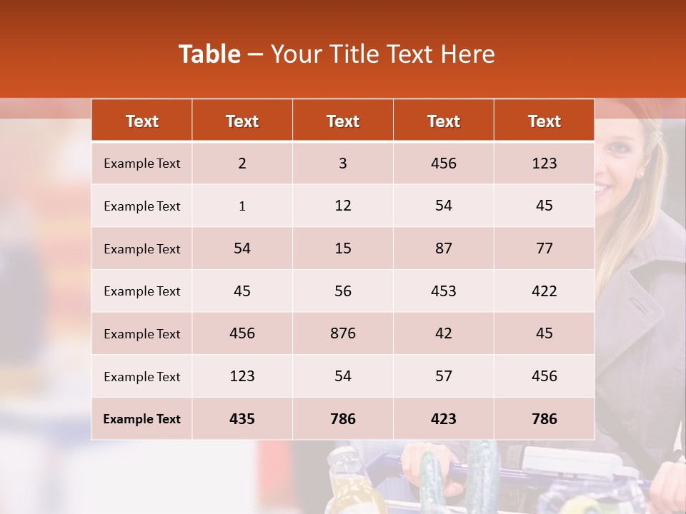 A Woman Standing In A Store With A Shopping Cart PowerPoint Template