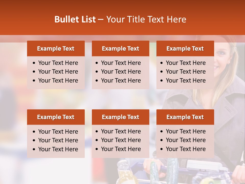 A Woman Standing In A Store With A Shopping Cart PowerPoint Template