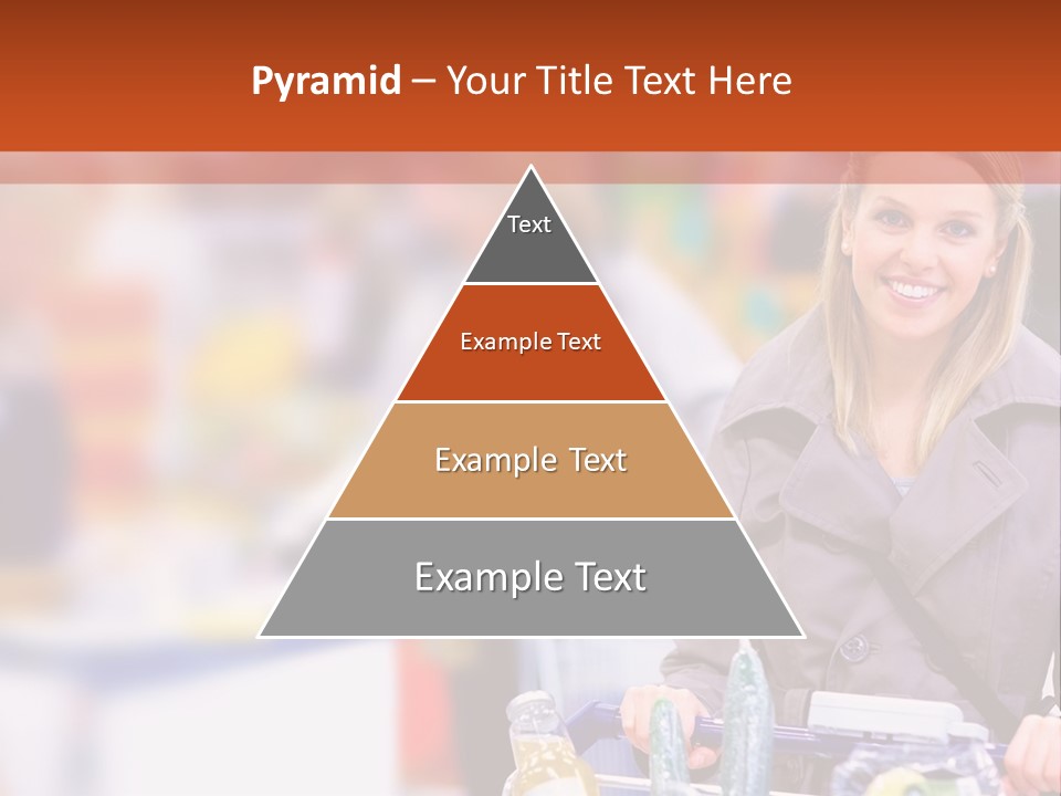 A Woman Standing In A Store With A Shopping Cart PowerPoint Template