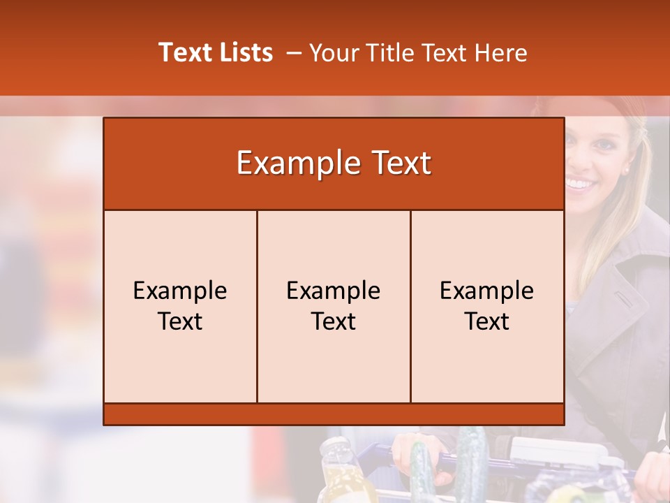 A Woman Standing In A Store With A Shopping Cart PowerPoint Template