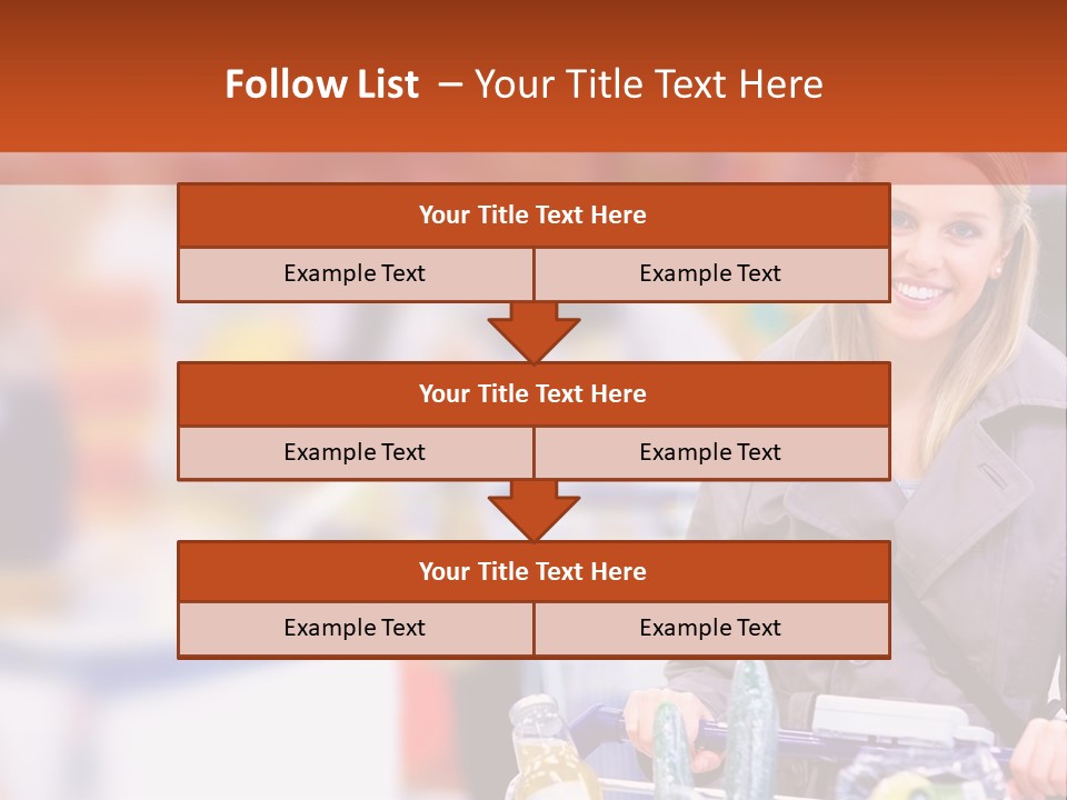 A Woman Standing In A Store With A Shopping Cart PowerPoint Template