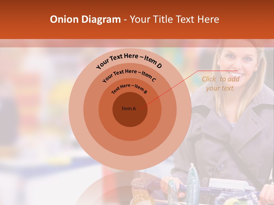 A Woman Standing In A Store With A Shopping Cart PowerPoint Template