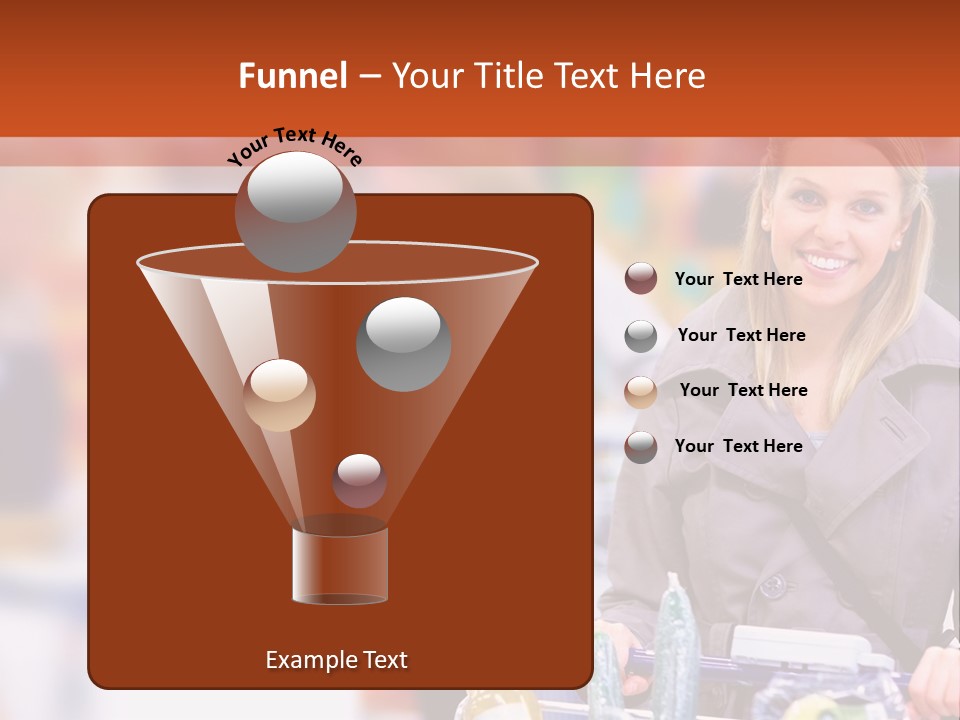 A Woman Standing In A Store With A Shopping Cart PowerPoint Template