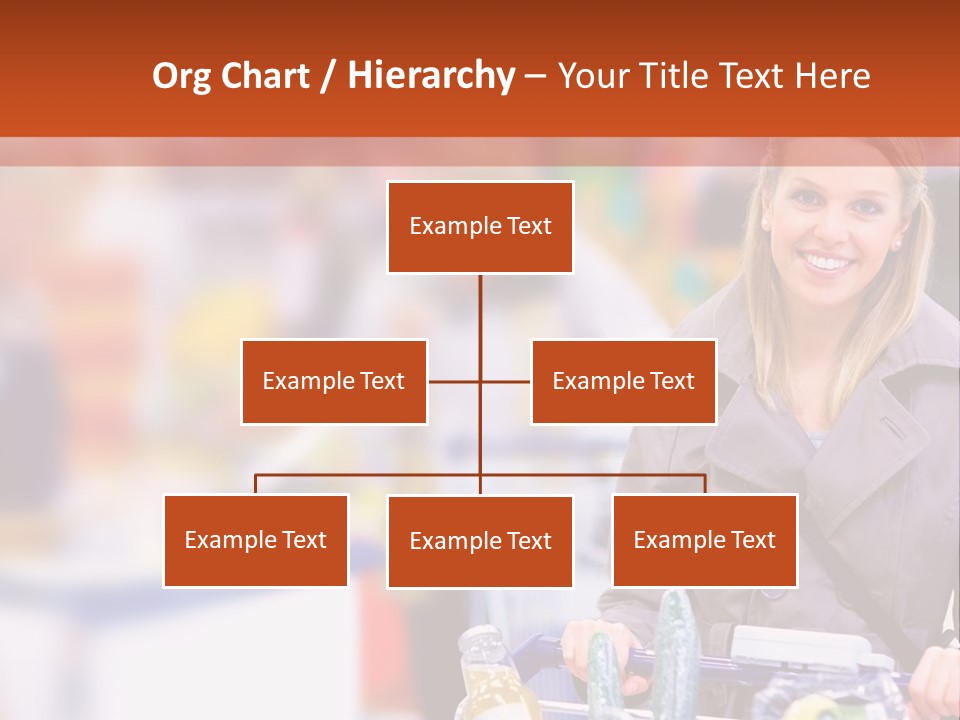 A Woman Standing In A Store With A Shopping Cart PowerPoint Template