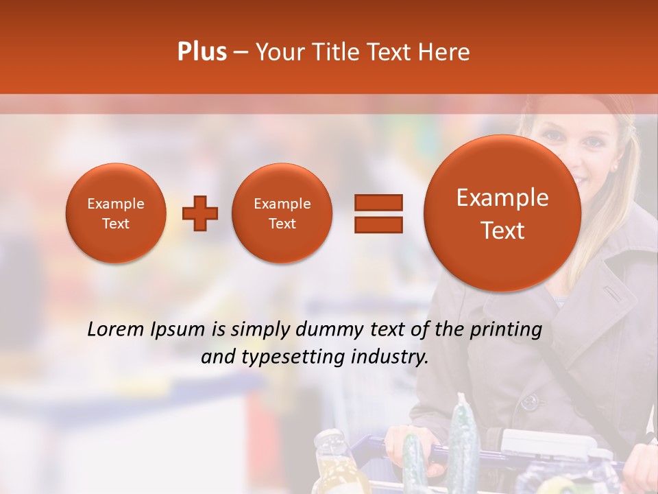 A Woman Standing In A Store With A Shopping Cart PowerPoint Template