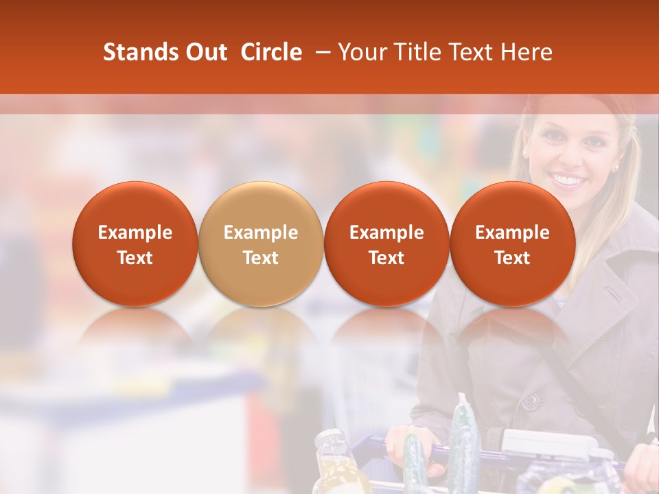 A Woman Standing In A Store With A Shopping Cart PowerPoint Template